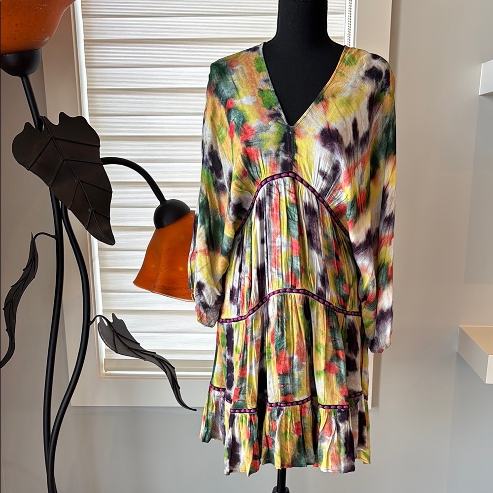 Anthropologie Bl-nk Tereza Tie-dye Mini Dress Size Medium